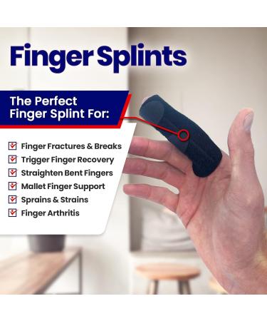 Finger Brace Trigger Finger Splint - Pain Relief & Stabilization for Broken, Bent, or Locking Fingers. 2 Pack Mallet Finger Splint for Tenosynovitis. Fits Most - Buy Online on GoSupps.com