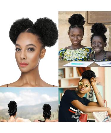 Afro Puff Drawstring Ponytail for Black Women Short Kinky Curly Afro Ponytail Synthetic Hair Afro Bun Drawstring Ponytail for Women(small size(Pack of 2) natural black(2#) small size(Pack of 2) natural black(2#) - Buy Online on GoSupps.com