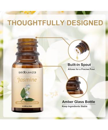 Buy Sedbuwza Jasmine Essential Oil - Pure Organic Jasmine Fragrance Oil for Diffusers Humidifiers Soaps Candles & Perfumes | 0.33 Fl Oz - Buy Online on GoSupps.com
