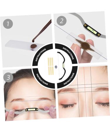 FOMIYES 2pcs Bow Eyebrow Ruler Eyebrow Level Tool Stainless Steel Eyebrow Ruler Set Draw a Line - Buy Online on GoSupps.com