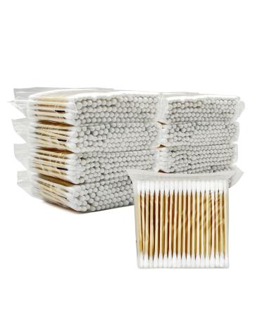 800 Pcs Cotton Swabs  Wooden Cotton Sticks for Ear  100% Cotton  Double-Tipped Cotton Buds  Great Chlorine-Free Hypoallergenic Cotton Swabs for Makeup  Daily Cleaning  Pet Care
