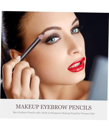 WOONEKY 8pcs Wooden Beauty Eyebrow Pencil Black Eyebrow Eyebrow Pencil Makeup Tool 1 count (Pack of 1) Coffee - Buy Online on GoSupps.com