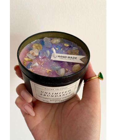 Vegan Soy Wax Crystal Candle | Abundance & Manifestation | Amethyst Rose Quartz Citrine | Perfect Housewarming Gift - Buy Online on GoSupps.com