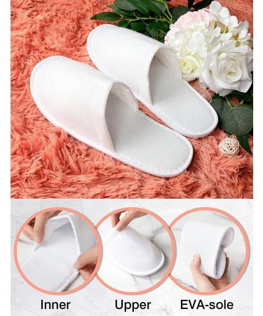 Aillsa10 Pairs White Disposable Closed Toe Slippers for Spa, Hotel, Travel & Party Guest - Buy Online on GoSupps.com