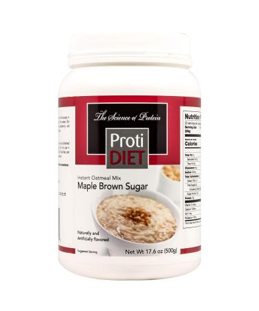 ProtiDiet High Protein Maple Brown Sugar Oatmeal, 15g Protein, Low Calorie, Low Carb, Low Fat, Sugar Free, Instant Diet Oatmeal Mix, KETO Friendly, Ideal Protein Compatible, 20 Serving Jug Maple Brown Sugar 1.1 Pound (Pack…