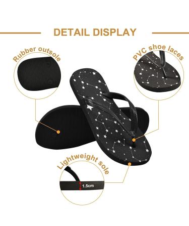 Mnsruu White Stars Constellations Flip Flops Stylish & Comfortable for Home Hotel Spa Bedroom & Travel | Unisex Medium Multicolor - Buy Online on GoSupps.com