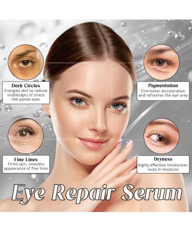 S rum pour les Yeux 20ml Rouleau Sous les Yeux Soin Contour des Yeux avec Rouleau avec Caf ine Acide Hyaluronique Niacinamide Peptides Anti Cernes Poches et Rides Noir-A - Buy Online on GoSupps.com