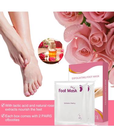 Rose Foot Peel Mask For Hard Skin Rose Foot Peel Mask Rose Foot Mask Exfoliating Feet Peeling Socks Foot Care Mask Plant Formula Moisturising Socks Foot Spa Fits for Women and Men(2 Pairs) - Buy Online on GoSupps.com