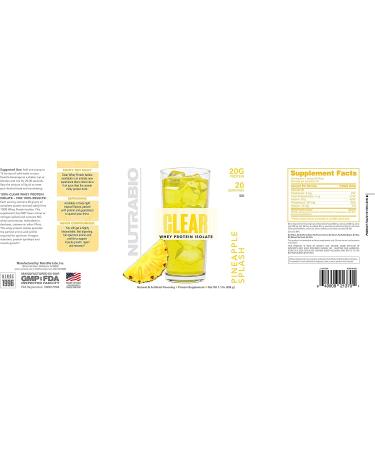 NutraBio Clear Whey Protein Isolate â Pure Whey Isolate for Men and Women  Delicious Fruit Flavors â Non-GMO  Zero Lactose - Pineapple Splash  20 Servings - Buy Online on GoSupps.com