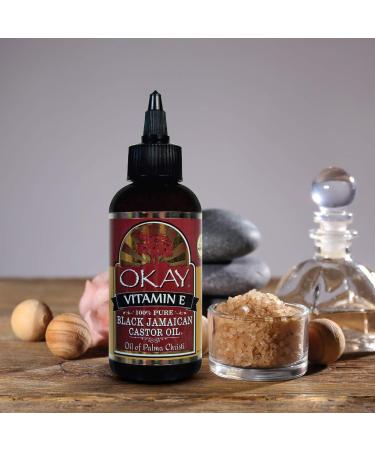 OKAY Black Jamaican Castor Oil with Vitamin E & Panthenol - 4oz / 118ml | Premium Hair & Skin Moisturizer - Buy Online on GoSupps.com