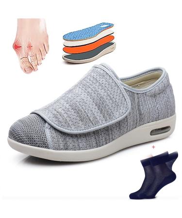 Diabetic Shoes for Men with Swollen Feet Orthopedic Shoes Diabetic Shoes for Women Extra Wide Fit Air Cushion Casual Slip-On Orthopedic Arch Support Knit Casual Elderly Safety Walking Shoes 10 UK A