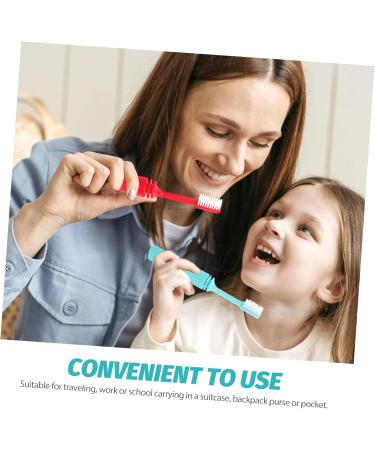 Partykindom 2 STK Travel Toothbrush Set - Collapsible Manual Toothbrushes for Couples | Perfect for Camping & Travel with Detergent Case - Buy Online on GoSupps.com