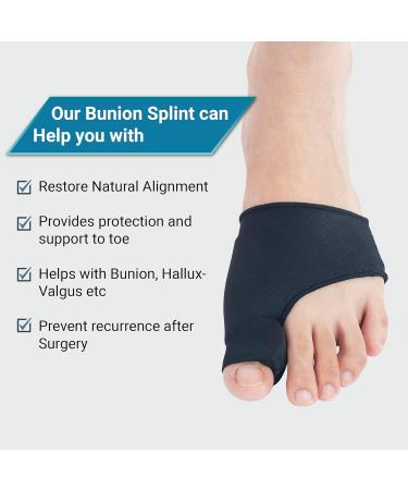 360 RELIEF Silicone Bunion Corrector with Gel Pads - Big Toe Separator and Straightener Hallux Valgus Pain Relief - Scientific Bunion Correction | 1 Pair Black Large - Includes Mesh Laundry Bag - Buy Online on GoSupps.com