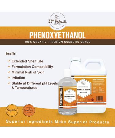 Buy PHENOXYETHANOL Preservative Liquid 16 oz - Paraben-Free Formaldehyde-Free Water & Oil Soluble for Soap Making Lotions Conditioners & Creams - Keep Products Fresh & Safe - Buy Online on GoSupps.com