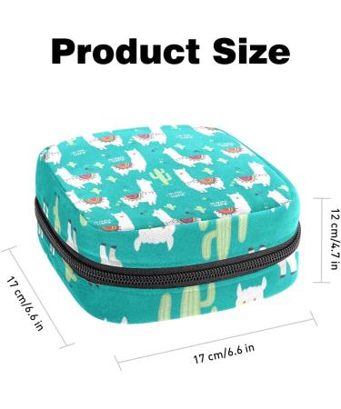 Alpaca Cactus Pattern Sanitary Napkin Storage Bag - Portable Menstrual Period Kit for Women, Teens, and Girls - Color 6 - Buy Online on GoSupps.com
