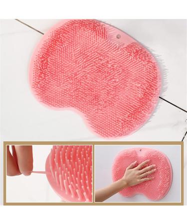 Pink Shower Foot & Back Scrub Massage Pad - Non-Slip Suction Cup Back Scrubber for Dead Skin Peeling | International Shipping - Buy Online on GoSupps.com