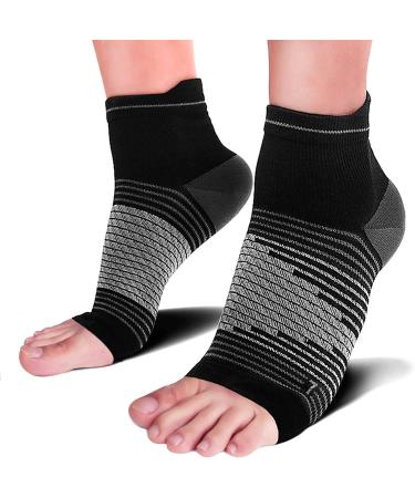 Plantar Fasciitis Socks(1/2/6 Pairs) for Achilles Tendonitis Relief, Best Compression Foot Sleeves with Arch Support for Plantar Fasciitis, Heel Pain, Foot & Ankle Support Black(1 Pair) 2X-Large (1 Pair)