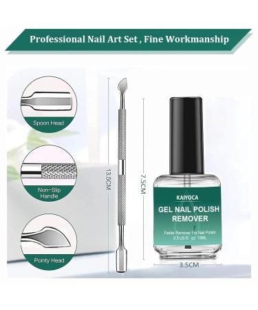 2 Pack Gel Nail Polish Remover Set with Cuticle Pusher - Fast & Easy Nail Polish Removal in 3-5 Minutes, No Tin Foil or Clips Needed - Gentle on Nails - Buy Online on GoSupps.com
