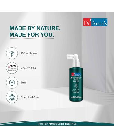 Dr Batra's Anti-Dandruff Hair Serum - Natural Extracts for Healthy Scalp | Paraben & Sulfate Free (125 ml - Buy Online on GoSupps.com