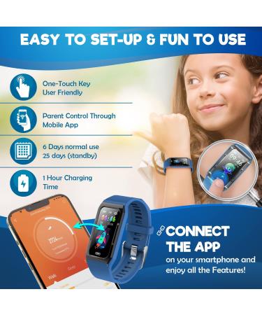Inspiratek Kids Fitness Tracker for Girls and Boys Age 5-16 (4 Color)- Waterproof Fitness Watch for Kids with Heart Rate Monitor  Sleep Monitor  Calorie Counter and More - Kids Activity Tracker Blue - Buy Online on GoSupps.com
