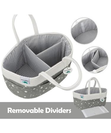Lemonfilter Baby Diaper Caddy Organizer  Nursery Storage Bin Changing Table Organizer Basket with Muslin Burp Cloth (Star) - Buy Online on GoSupps.com