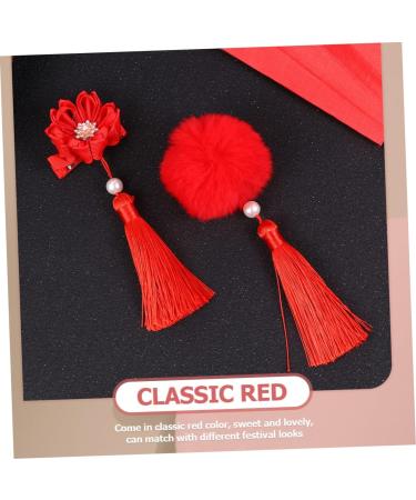 minkissy 3 Pairs Tassel Hair Ball Hair Clip Year of Rabbit Hair Clips Spring Festival Headpiece Tassel Hair Clip Infant Hair Clips Chinese Style Barrettes Baby Metal Artificial Hairpin - Buy Online on GoSupps.com