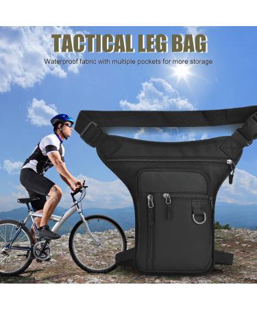 Fenteer Waterproof Outdoor Thigh Pocket Hip Bag - Zippered Durable PU Material for Men & Women - Excellent Workmanship - Black - Buy Online on GoSupps.com