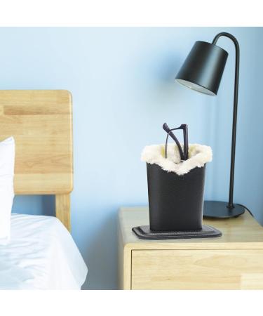 Bivisen Glasses Holder - Modern Velvet Plush Eyeglass Case in Black & Brown | Stylish PU Leather Design for Eye Care - Buy Online on GoSupps.com