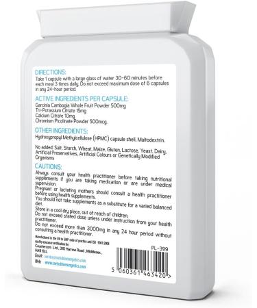 Garcinia Cambogia 500mg 90 Capsules with Chromium Picolinate for Enhanced Absorption - Buy Online on GoSupps.com