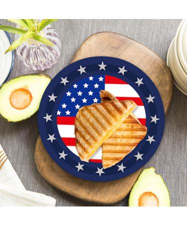 Shakven Flag Paper Plates Memorial Day Pride Paper Plates | Independence Day & Tableware Decorations Red White Blue Paper Plates 24 9-inch Plates - Buy Online on GoSupps.com