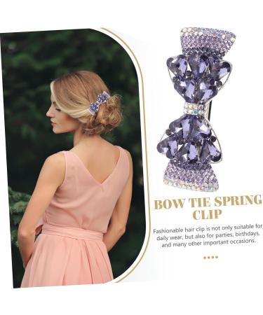 DOITOOL Purple Crystal Hairpin for Women on Back of Head Bridesmaid Hair Clip Hairpins Glitter Hairpin Hair Decoration Hair up Spring Clip Decorate Hair Accessories Miss Top Clip Metal - Buy Online on GoSupps.com