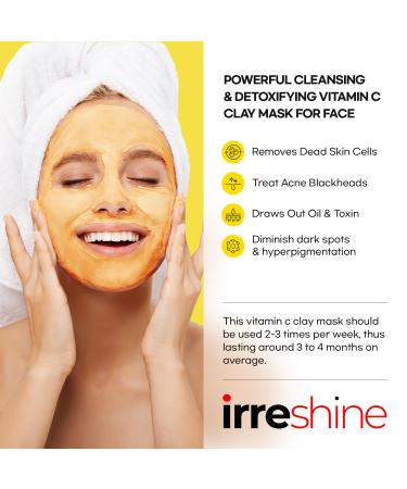 Turmeric Vitamin C Clay Mask - Brightening Face Mask 5.07oz/150ml | Revitalize Skin & Reduce Blemishes - Buy Online on GoSupps.com