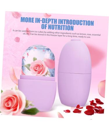 Silicone Face Ice Tray & Roller Tool - Beauty Ice Mold for Glowing Skin | 11.5x7cm Purple - Shop Internationally - Buy Online on GoSupps.com