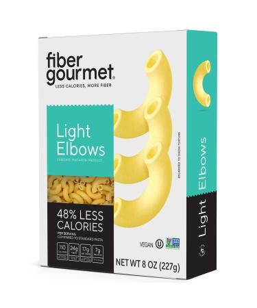 Fiber Gourmet Light Elbow Pasta, Low Calorie & Fiber-Rich Pasta, Made in Italy, Non-GMO, Kosher, Vegan, Zero Artificial Colors or Flavoring, 8 Oz, Pack of 2 8 Ounce (Pack of 2)
