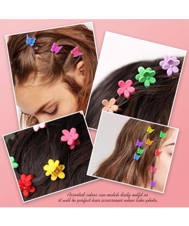 YGDZ 200pcs Small Claw Cute Flower Butterfly Hair Clips for Baby Girls - 8 Assorted Colors - Buy Online on GoSupps.com