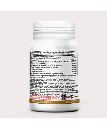200mg Ultra High Purity NMN 99.5% Highly Purified and Highly Bioavailable with Trans-Resveratrol & CO Q10 for NAD+ Boost NMN Nicotinamide Mononucleotide Supplement 60 Count 60 count (Pack of 1) - Buy Online on GoSupps.com
