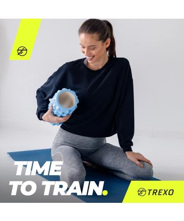 Trexo Foam Roller 33x14 cm Premium Massage Roller for Muscle Relaxation & Rehabilitation Supports Up to 200 kg Ideal for Foam Scooters Blue - Buy Online on GoSupps.com