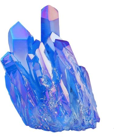 Kyeygwo Natural Mountain Crystal Titanium Coated Quartz Cluster - Irregular Reiki Healing Gem Decoration (Royal Blue 30x17x15mm - 70x45x60mm) - Buy Online on GoSupps.com
