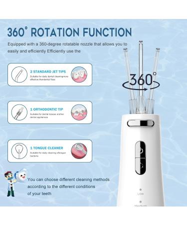 Buy Cordless Oral Irrigator - Portable Electric Tooth Cleaner 4 Modes & 6 Nozzles 300ML Water Tank IPX7 Waterproof Water Flosser for Superior Oral Care - Buy Online on GoSupps.com