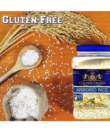 Golden White Arborio Rice - Digestive Support Supplement | Gluten Free, GMO Free, Vegan | Fragrant Medium Grain Rice for Vegetarian Meals - 32 oz - Buy Online on GoSupps.com