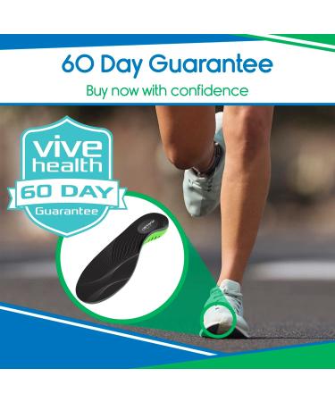 ViveSole Heavy Duty Gel Insoles for Plantar Fasciitis Relief - Arch Support Shoe Inserts for Men and Women - Large Black (1 Pair) - Buy Online on GoSupps.com