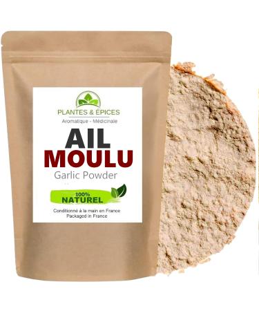 Ail Moulu Poudre sans additifs 100% Naturel - Sachet Fra cheur Herm tique Refermable (100g) 100 g (Lot de 1)