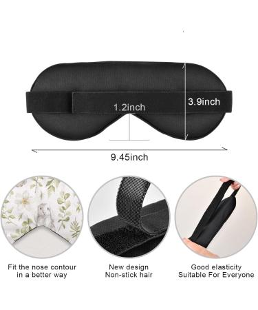 Haskirky Light Blocking Eye Mask for Deep Sleep | Breathable & Adjustable | Men and Women | Travel, Yoga, Meditation | Comfortable Smooth Fabric | Office Goodies Rabbits Leaves - Buy Online on GoSupps.com