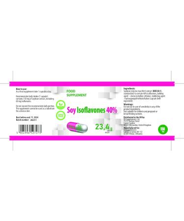 Soya Isoflavones 40% | 90 Vegan Capsules | High Strength Supplement | Gluten & GMO Free | 3rd Party Lab Tested - Buy Online on GoSupps.com