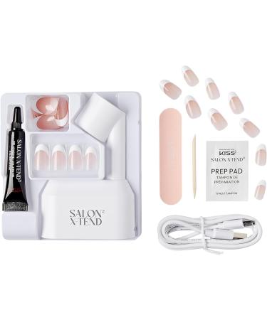 KISS Salon X-tend Starter Kit Press On-Nails Nail Glue included Pure Light White Medium Size Oval Shape 36 Ct. - Buy Online on GoSupps.com