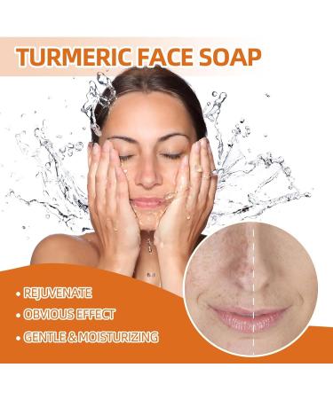  tongfeng Turmeric Facial Soap - Anti-Spot Kojic Acid Turmeric Soap - Kojic Acid Brightening Soap Bar Goat Milk Solid Facial Soap for Facial Pimples and Dark Spots - Buy Online on GoSupps.com