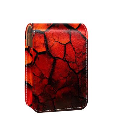 Travel Lipstick Organizer Case Lipstick Case Portable Makeup Bag With Mirror Volcano Surface Texture F765b3bezx