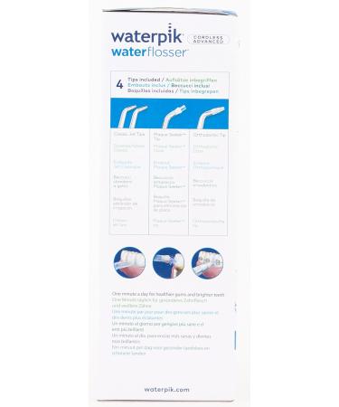 Waterpik Cordless Advanced Water Flosser - Wireless Oral Shower with 4 Attachments Adjustable Pressure Settings Induction Charging - WP-563EU - Buy Online on GoSupps.com