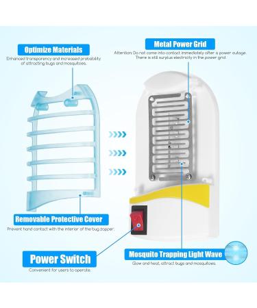 Bug Zapper Indoor Plug in Mosquito Killer Trap Zapper Electric Portable Home Flying Insects Trap Zapper with Blue Lights for Living Room Kitchen Baby Room Office (4 pcs) - Buy Online on GoSupps.com