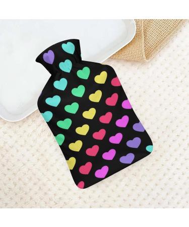 Color Love Hot Water Bottle with Plush Cover - Hand Warmer for Adults & Kids (26.5x15.3cm) | International Shipping Available - Buy Online on GoSupps.com